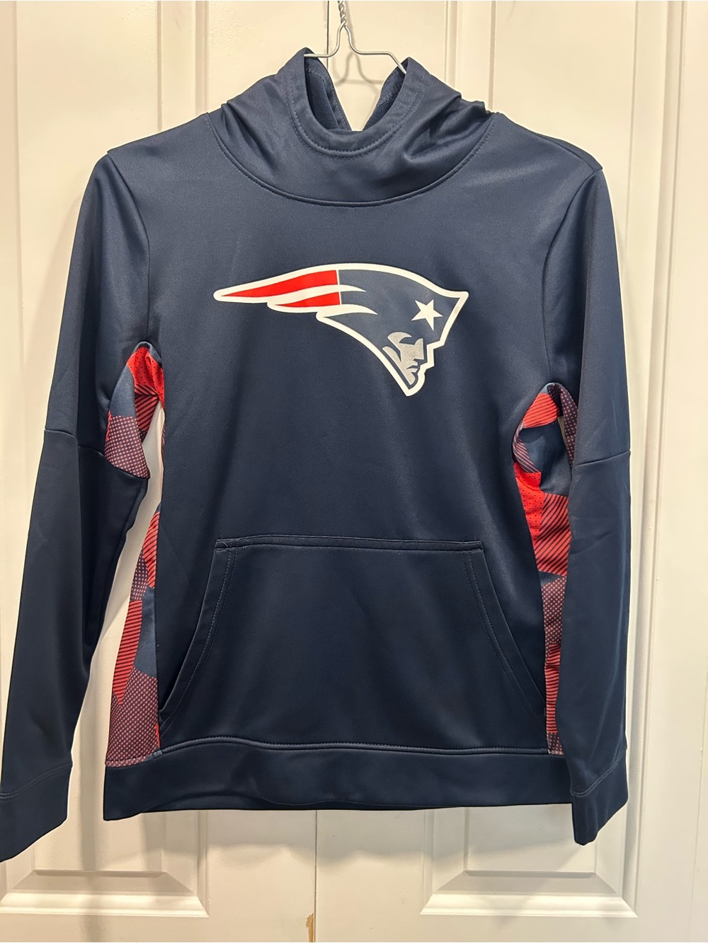 New England Patriots Youth Hoodie L 14/16 NFL Navy Red Pullover